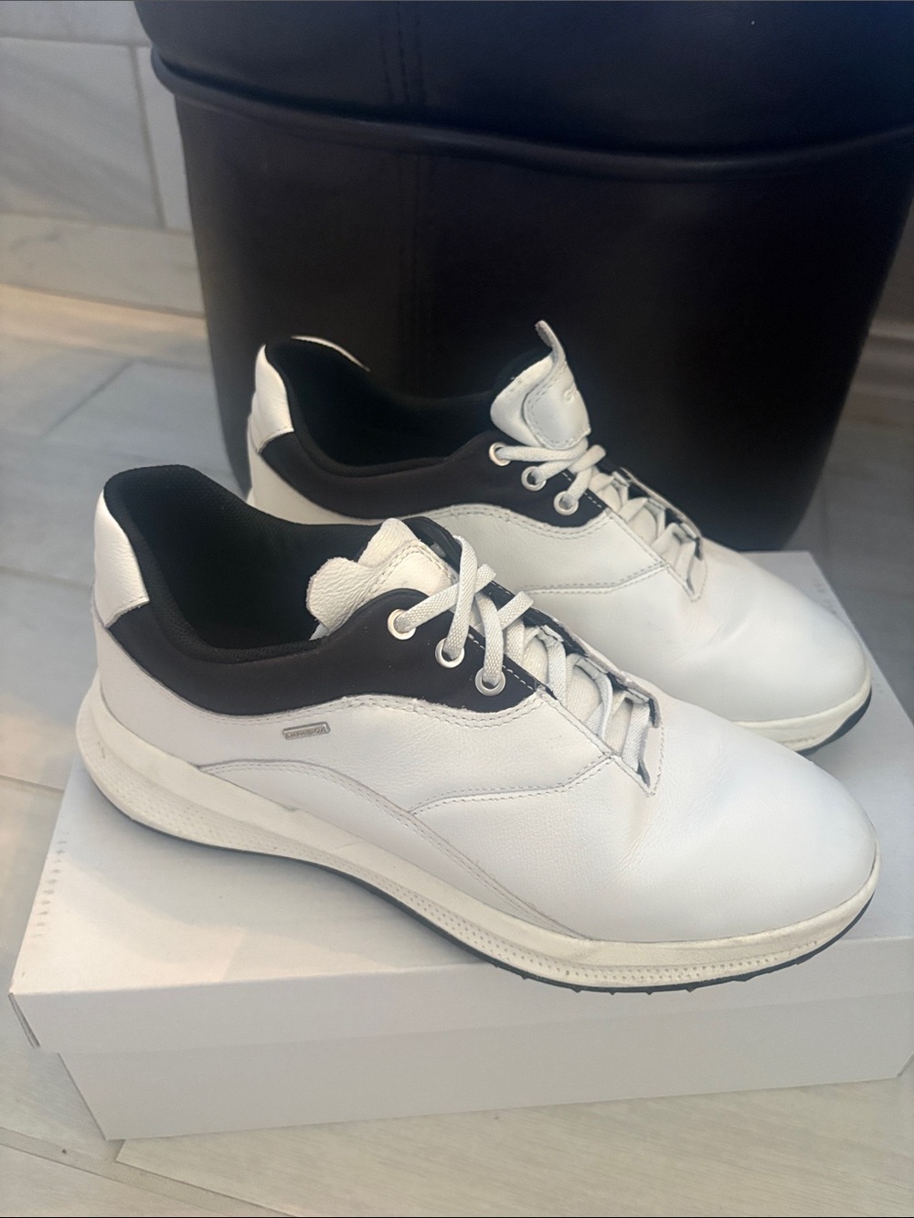 Geox White and Black Women's Sneakers